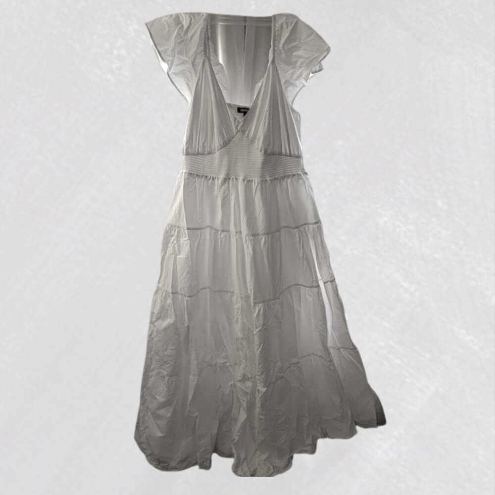 Express White Tiered Maxi Dress
